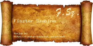 Fiszter Szabina névjegykártya