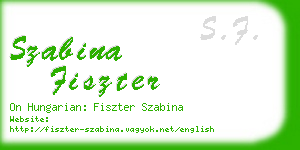 szabina fiszter business card
